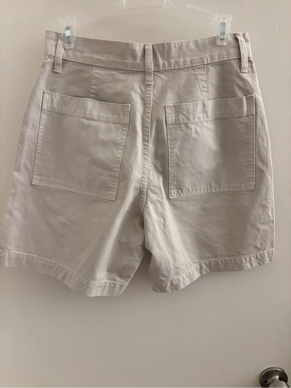 Madewell 100% Cotton Cream High-Rise Shorts - Picture 2 of 5